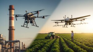 Drony w przemyśle — zastosowania inspekcyjne i rolnicze