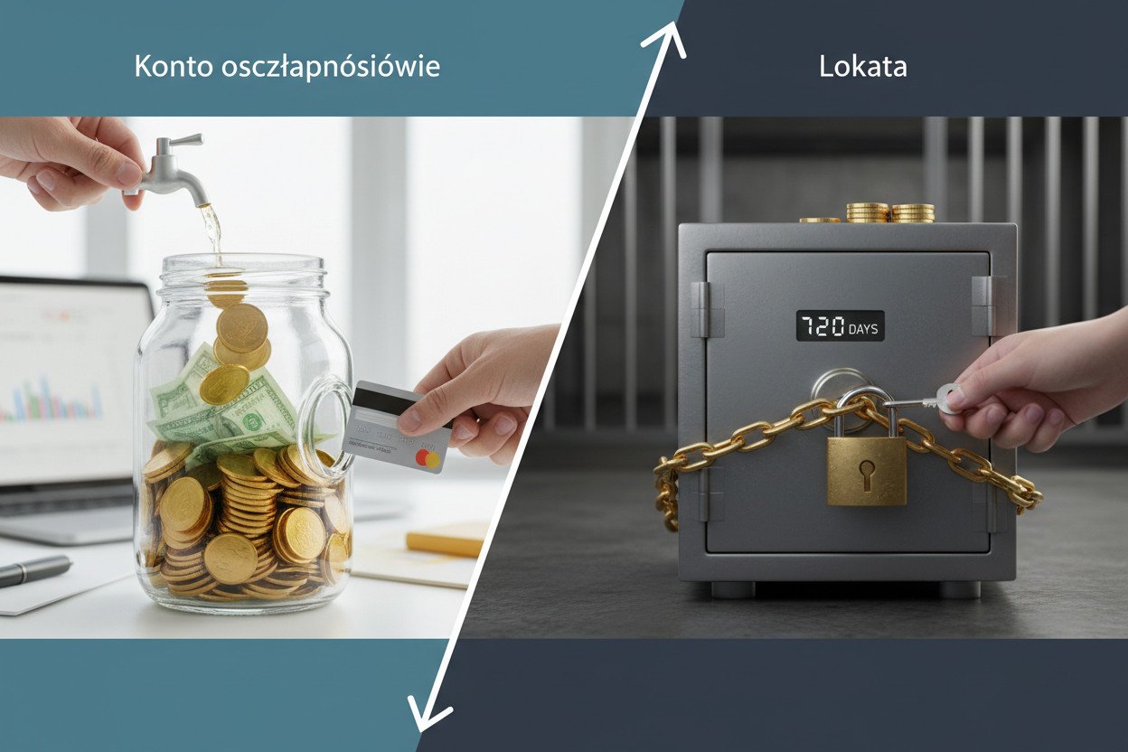 Jak działają konto oszczędnościowe i lokata — różnice mechanizmów
