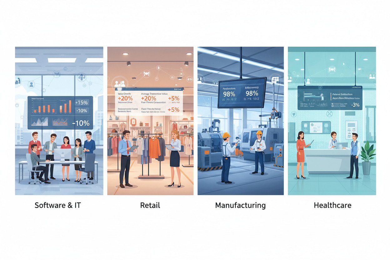 KPI dla różnych branż — przykłady, które naprawdę działają