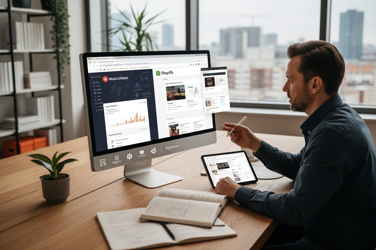 Wybór platformy e-commerce — WooCommerce, Shoper, Shopify i inne